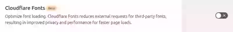 cloudflare settings fonts