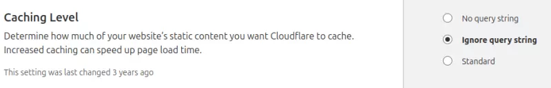 cloudflare settings caching level