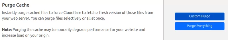 cloudflare settings purge cache