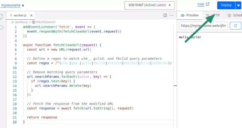 stripping tracking parameters with cloudflare step4