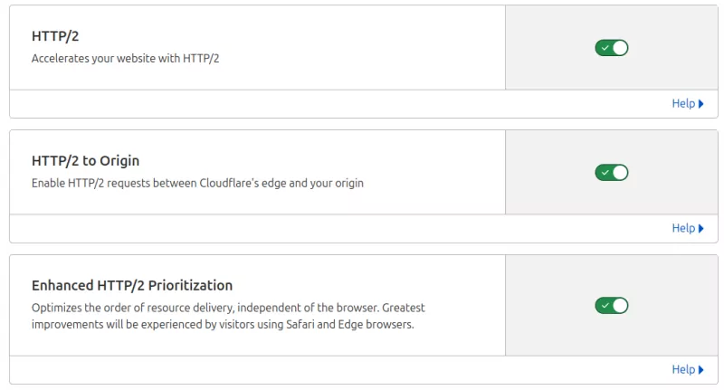 cloudflare settings http2 all
