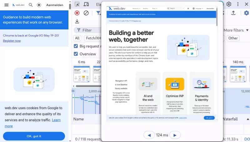 network screenshots web dev