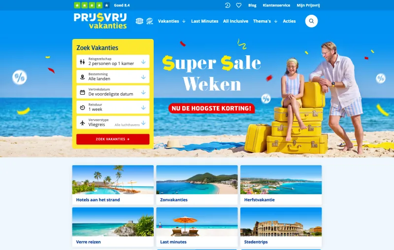 Prijsvrij homepage
