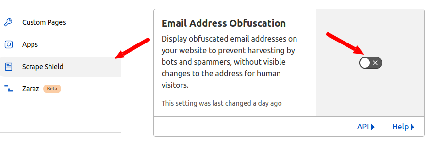 cloudflare email obfuscation settings