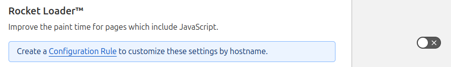 cloudflare settings rocket loader