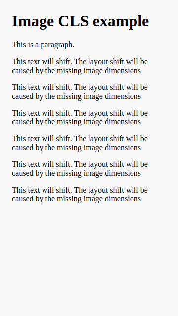 CLS caused by image before