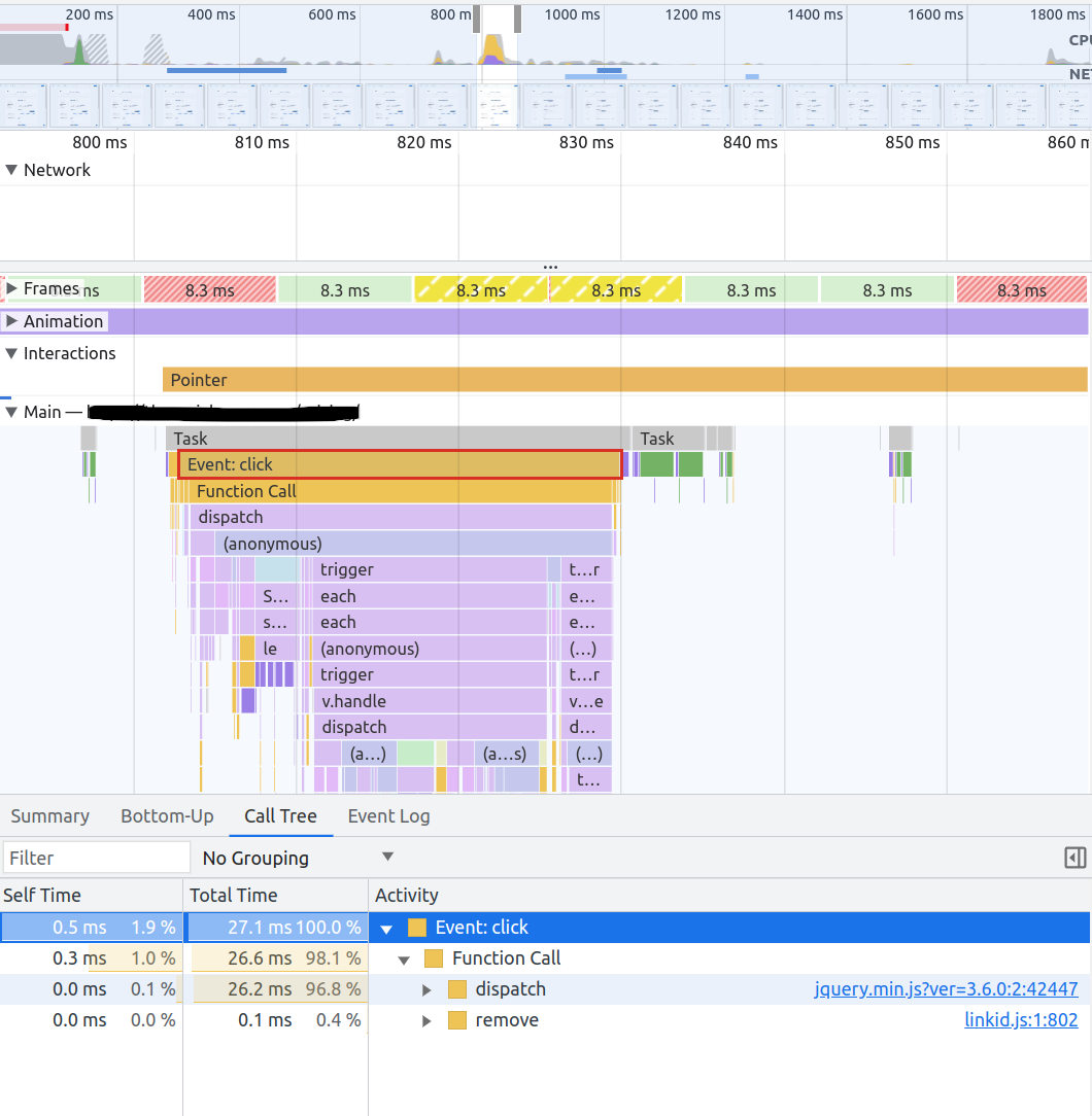 inp performance trace debug