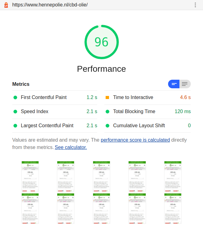 after core webv vitals optimization