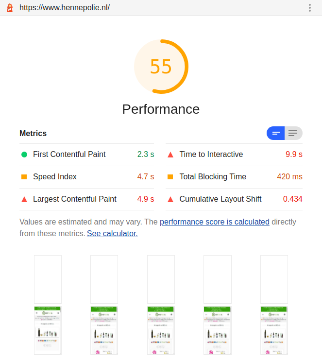 before core webv vitals optimization